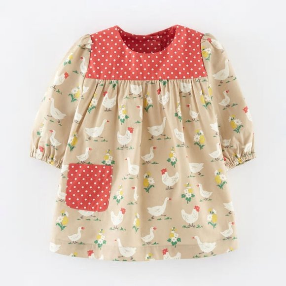 Other - Chicken Goose Farm Girls Long Sleeve Farm Dress